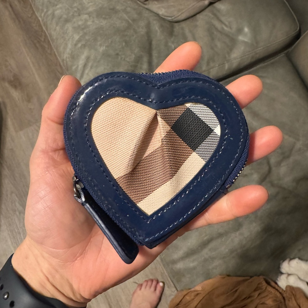 Burberry Heart-Shaped Blue Coin Purse